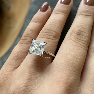 Luxe princesse coupe laboratoire cultivé CVD bague en diamant pour les femmes fiançailles mariage bijoux fins cadeau de mariée concepteur déclaration anneau - Product Image 4