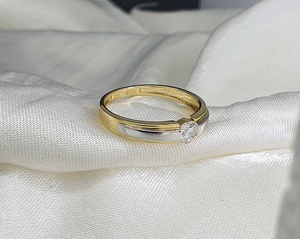 แหวนเพชรเม็ดเดี่ยวแบบโรแมนติก1กะรัตสำหรับผู้ชายได้รับการรับรองสำหรับงานเลี้ยงและของขวัญ - Product Image 2