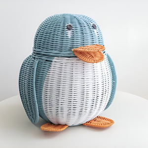 Kids accessories wholesale animal shaped <b>storage</b> basket made in Vietnam <b>rattan</b> bin baskets - Product Image 3