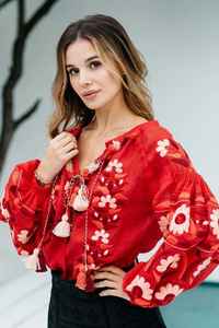 New Arrival Summer Cotton Blouse Embroidered Tassel Design <b>Long</b> <b>Sleeves</b> Vintage Romanian <b>Shirt</b> Woven Top for Summer Parties - Product Image 3