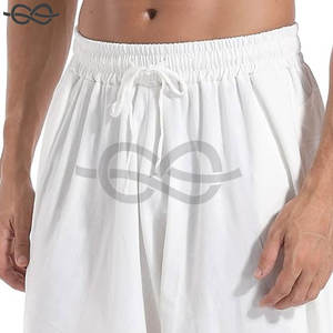 Pantalones bombachos para hombre, pantalones holgados con cintura elástica y cordón Hakama Hippie, ropa de playa cómoda de moda informal Bohemia - Product Image 4