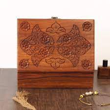 Boîte à bagues en papier recyclable Boîte à bijoux en bois avec serrure et clé d'inspiration vintage pour un rangement sécurisé BY HF CRAFTS - Product Image 6