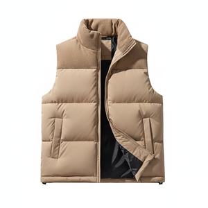 <b>Mens</b> <b>Black</b> Puffer <b>Vest</b> Windproof Sleeveless Winter Waistcoat with Stand Collar Customized High Quality Outdoor Bubble Coat - Product Image 2