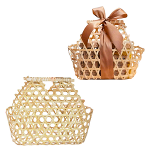 Eco-Conscious Multi-Purpose BAMBOO GIFT <b>BASKET</b> Spacious Handmade <b>Basket</b> for Gourmet <b>Food</b> & Wine Hampers Vietnam Crafts - Product Image 1