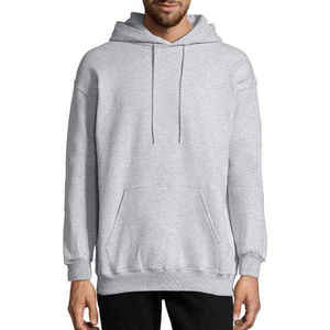 Mens Light Grey Basic Hoodie Casual Pullover Winter Sweatshirt - Product Image 1
