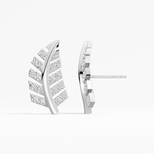 Boucles d'oreilles plaquées rhodium taille brillant en or 14 carats 18 carats de luxe fabriquées à la main en laboratoire bijoux de déclaration élégants pour femmes - Product Image 2