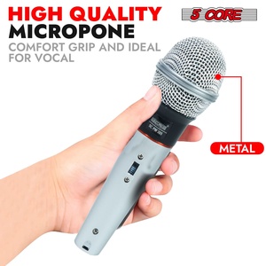 5Core XLR <b>Microphone</b> Dynamic Mic Karaoke Singing <b>Studio</b> Mics Handheld Microfono - Product Image 6