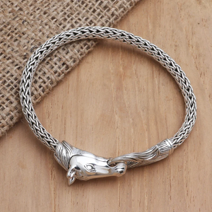 Hungry Horse fait à la main en argent Sterling tête de cheval chaîne Bracelet Boho Dainty bijoux cadeau pour elle prix de gros en vrac - Product Image 3