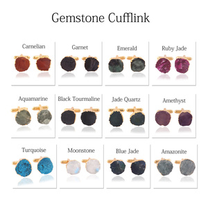 Gemelos galvanizados de aspecto rugoso para hombre, color azul cielo, turquesa, dorado, diseño hecho a mano, joyería - Product Image 2