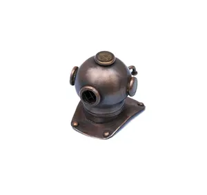 หมวกกันน็อคนักดำน้ำทะเลสีทองแดง,หมวกกันน็อคทองแดงและทองเหลืองสำหรับนักดำน้ำทะเลหมวกกันน็อคของสะสมของขวัญจากทะเลโบราณสีพื้น - Product Image 5