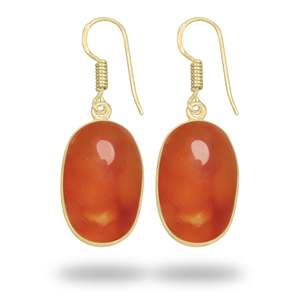 Most Beautiful Design Natural Carnelian Gemstone Handmade Gold Plated Earring Luxury Oval Wedding Party Drop Designer earring - Product Image 6