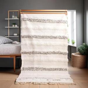 Manta Marroquí Hecha a Mano, Auténtica, Artesanal, Diseño Tribal, Suave, Tejida, Decoración para el Hogar, Regalo - Product Image 1