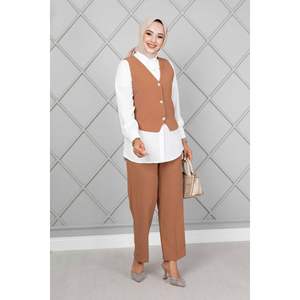 Hijab con chaleco 3 piezas Set Camel Hair - Product Image 2