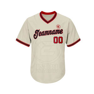 Maillot de baseball pour homme adulte, col en V, 100 % polyester, 220 g, séchage rapide, impression numérique, fabrication sur mesure, haute qualité, prix de gros bon marché - Product Image 2