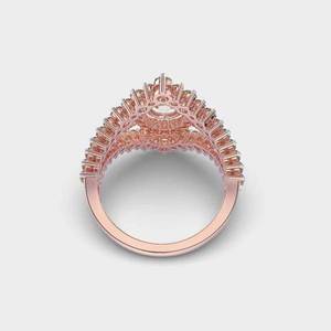 Ensemble de bagues de fiançailles et de mariage vintage Art Déco avec diamant de laboratoire taille brillant, halo, pour femme, bijoux classiques, cadeau - Product Image 5