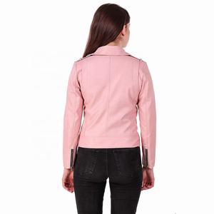 Chaqueta de motorista de cuero de oveja genuino para mujer, venta al por mayor, abrigos de cuero corto de nuevo estilo para mujer 2025 - Product Image 2