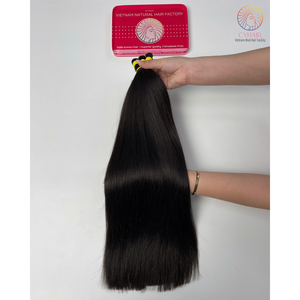 Cheveux en vrac de haute qualité cheveux crus vietnamiens Double dessiné # 1B couleur 50 Cm 20 pouces Texture de cheveux raides naturels Cyhair - Product Image 3