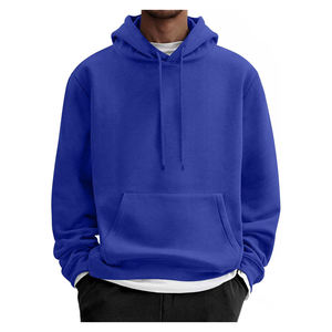 Sweat à capuche bleu décontracté unisexe avec logo personnalisé sweat-shirt en molleton de coton vêtements de sport de plein air chaud hiver Streetwear veste à capuche - Product Image 1