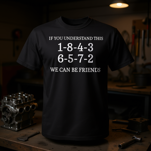 Camiseta Firing Order 1-8-4-3 6-5-7-2 Secuencia de encendido del motor para entusiastas de los coches - Product Image 3