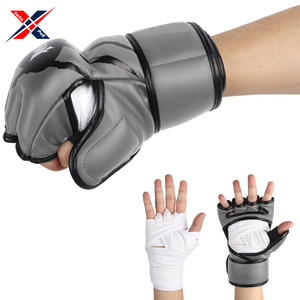 Gants en cuir demi-doigt ouvert de haute qualité pour adultes Logo personnalisé MMA et Protection des arts martiaux adaptés à l'extérieur - Product Image 4