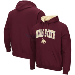 Sweat à capuche personnalisé pour hommes, Texas State Bobcats, en coton molletonné, avec poche kangourou, impression de logo OEM - Product Image 1