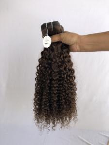 100% vente en gros de qualité supérieure temple indien vierge 18 ''couleur #4 crépus bouclés paquets Extensions donneur unique vendeur indien - Product Image 5