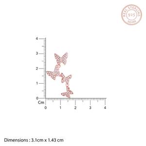 Rose Gold <b>Wavering</b> Wings Set 18K Gold Plated Fine Jewelry Featuring 925 Silver Zircon Pearl Diamond Gift - Product Image 6