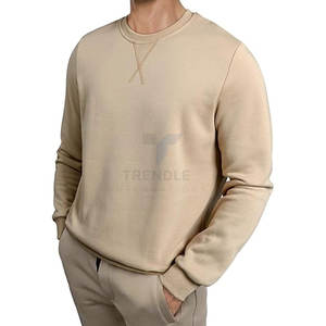 Mens Cotton Sherpa Lined Sweatshirt Casual <b>Warm</b> <b>Fleece</b> Pullover Long Sleeve Turtleneck Winter Fall Thick Soft Embroidered - Product Image 3