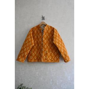 Veste en coton matelassée à manches longues, à imprimé floral fait main, à boutons, réversible, chaude, ethnique, pour l'hiver, pour la saison de printemps - Product Image 1