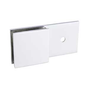 Support mural pour porte de douche verre-contre-verre en laiton massif 45 x 92 mm, finition chrome poli, anti-corrosion ALLWIN 1403 - Product Image 1