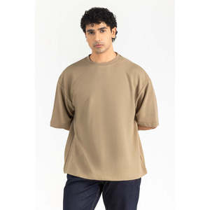 Camisetas de Punto Holgadas para Hombre, 280g MN-TS-SS26-021-A, Camisetas con Logotipo y Letras Estampadas, Diseño Transpirable y Compresible - Product Image 1