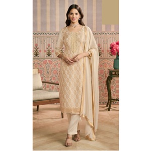 Heavy Santoon Silk Salwar <b>Suit</b> Heavy Simar Jacquard With Khatli Work Neck Embroidered <b>Ladies</b> <b>Dress</b> Pakistani Salwar Kameez - Product Image 1