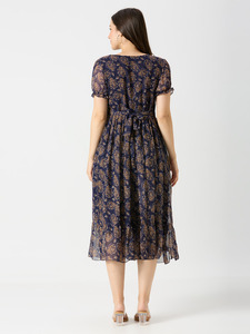 Atractivo vestido de fiesta de moda Georgette impreso largo Maxi vestido compras en línea India a la tarifa más baja - Product Image 4