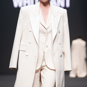 Abrigos de moda de lujo para mujer abrigo largo ROHDE con doble botonadura con bolsillos Tweed algodón orgánico ropa de mujer elegante - Product Image 5