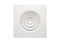 Diffuseur de plafond en acier galvanisé à faible bruit, avec lamelles papillon réglables, débit d'air à 360°, compatible avec les plafonds hauts