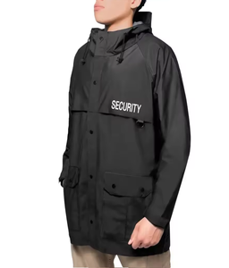 Logo personnalisé ensemble d'uniformes de sécurité noir garde de sécurité manteau de pluie veste - Product Image 3