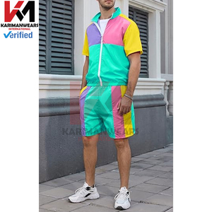 Conjunto Deportivo Retro para Hombre, Chaqueta Cortavientos con Bloques de Color, 2 Piezas, Chaqueta con Cremallera Completa de Manga Larga y Pantalones Jogger Ligeros - Product Image 5