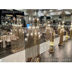 เชิงเทียนโลหะสวยงามสำหรับตกแต่งทางเดินงานแต่งงาน งานเลี้ยงต้อนรับงานแต่งงานสุดหรู ทางเข้างานแต่งงาน เชิงเทียนโลหะสำหรับทางเดิน สหรัฐอเมริกา - Product Image 1