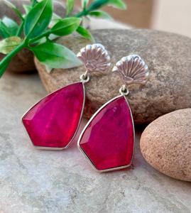 European and American Vintage Style Ruby <b>Crystal</b> 925 Sterling Silver <b>Earrings</b> Unique Design Women's Jewelry for Wedding or Gift - Product Image 1