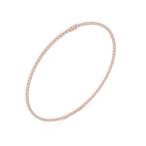 Collier en or rose 14 carats avec diamant rond de laboratoire cultivé, à porter tous les jours, pour femmes, minimaliste, luxueux, certifié, élégant, bijoux fins, cadeau - Product Image 2