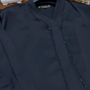 Femmes élégantes modestes importées Abayas brodées à la main manches en filet robes formelles de Dubaï tissu respirant musulman traditionnel - Product Image 1