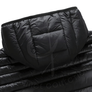 แจ็กเก็ตขนเป็ดโพลีเอสเตอร์สีดำสำหรับผู้ชายเสื้อคลุมฤดูหนาวที่สามารถปรับแต่งได้ผลิตโดยคอลเลกชันสง่างาม - Product Image 4