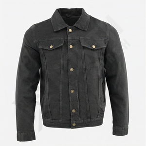 Veste en jean réversible pour homme, style universitaire, col montant, design hiver, personnalisable, style urbain – Grande Vente - Product Image 1