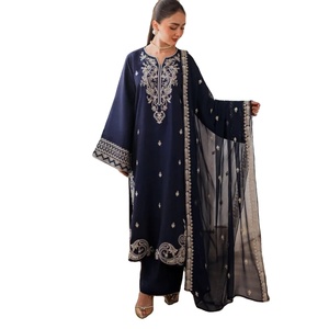 Salwar Kameez de haute qualité, style modeste et formel pour femme musulmane, toutes saisons, en soie, infroissable, séchage rapide, idéal pour mariage et Diwali - Product Image 1