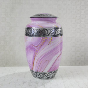 High Quality Textured Enamelled Classic Aluminium Adult Engraved Modern Antique Cremation Urn Funeral Supplies <b>Memorial</b> Burial - Product Image 1
