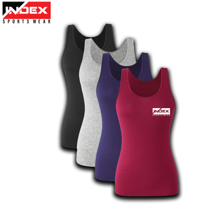 Camiseta de tirantes de gimnasio para mujer con logotipo personalizado de alta calidad, camiseta de entrenamiento informal de verano, nueva venta al por mayor de algodón y poliéster de talla grande - Product Image 3