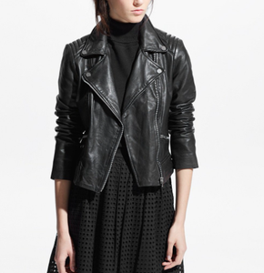 New Winter Style Women <b>Zipper</b> Design Leather <b>Jackets</b> Sheepa Nappa Leather <b>Jackets</b> For Women - Product Image 5