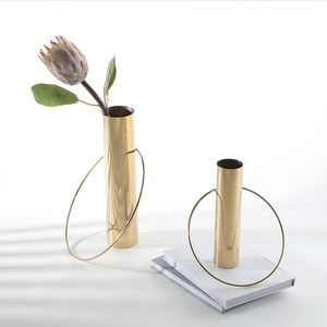 Golden New Latest <b>Wire</b> Designing Flower Vases Style With Glass Ware Luxury New Style Flower Vase for Home Living Room Decor - Product Image 3