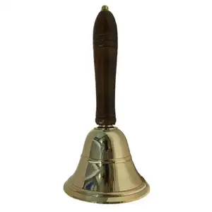 热卖木柄黄铜铃铛最需要的手铃经典铃铛，用于召唤令人愉悦的声音创造手铃