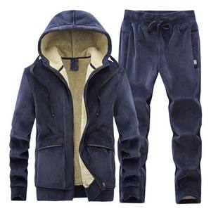 Ensemble Veste et pantalon de survêtement chauds en polaire douce pour hommes Survêtements de fitness grande taille avec broderie Logo personnalisé à séchage rapide Taille XL - Product Image 5